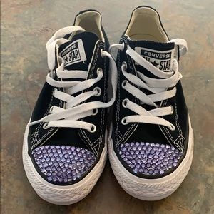 Bedazzled purpled converses